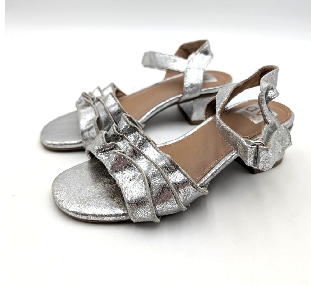DV by Dolce Vita Govani Ruffle Sandals Open Toe Girls Silver Size US13